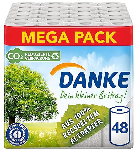 Danke Küchenrolle, Mega Pack, 12 Packungen (48 Rollen x 45 Blatt)