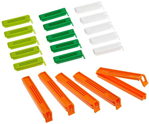 KitchenCraft Food Bag Clips für die Aufbewahrung von Lebensmitteln, Kunststoff, verschiedene Größen, 14 cm (5,5) und 24 cm (9,5), 2er-Set