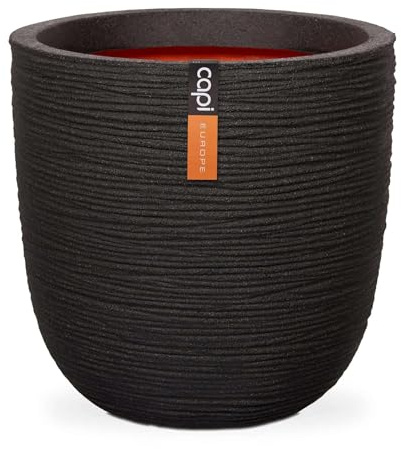 Capi Europe - Pot Boule Rib NL - 35x34 - Noir - Ouverture Ø35 - Pot intérieur et extérieur - KBLR932
