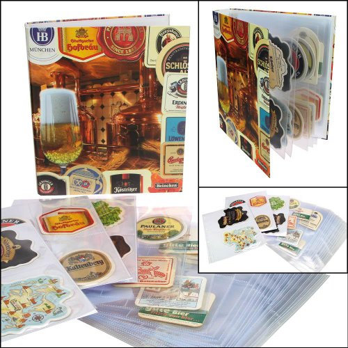 SAFE 7922 Sammelalbum Bierdeckelalbum für Bierdeckel DIN A4 + 20 x Ergänzungsblätter Hüllen für Bierdeckel Nr. 5471 für bis zu 80 / 160 Bierdeckel