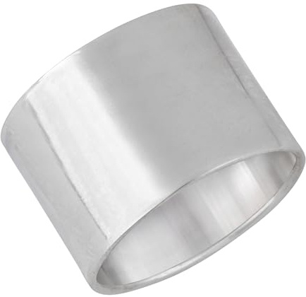 Silverly Bague Cigare Large en Argent 925 pour Femme | Bague de Pouce à Bord Plat en Argent Sterling | Bagues Épaisses pour Hommes en Argent Poli | Bande Épaisse Lisse et Minimaliste Simple