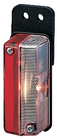 HELLA 2XS 005 020-011 Umrissleuchte - Begrenzungsleuchte - Anhänger - Wohnwagen - Halogen - 12/24V - Anbau - ECE/ADR/GGVS - Lichtscheibenfarbe: glasklar/rot - seitlicher Anbau/links/rechts