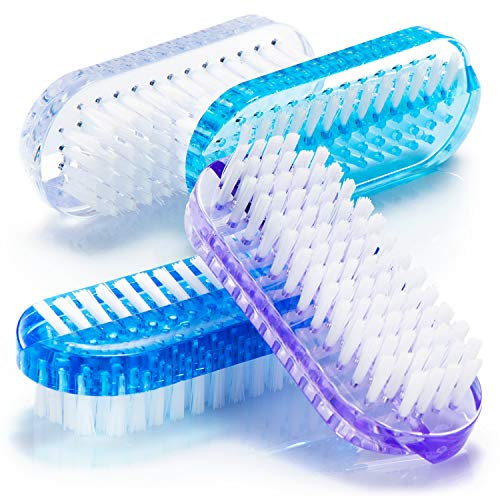 COM-FOUR® 4X Brosse de Lavage des Mains aux Couleurs Vives - brosses à Ongles pour Le Nettoyage des Mains et des Ongles - Brosse de Nettoyage pour Les Mains et Les Ongles (4 pièces - Solide)