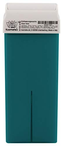 Kosmetex Aloe Vera Warm-Wachspatrone, Enthaarungswachs, Warmwachs, Körperpflege Haarentfernung, 1 Stück
