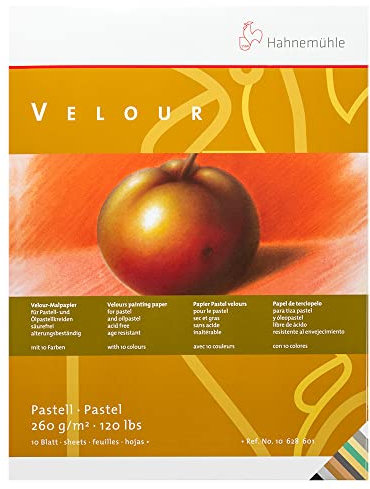 Pastellpapier Velour Block 10Farben 260g/m², 30x40cm, 10Blatt