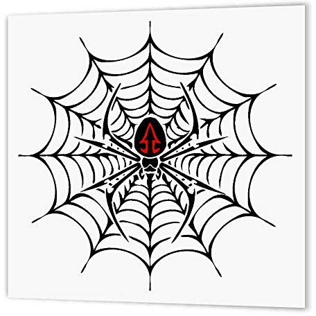 3dRose ht_58923_1 Black Widow Spider in a Web-Iron on Heat Transfer Paper for White Material, 8 by 8-Inch