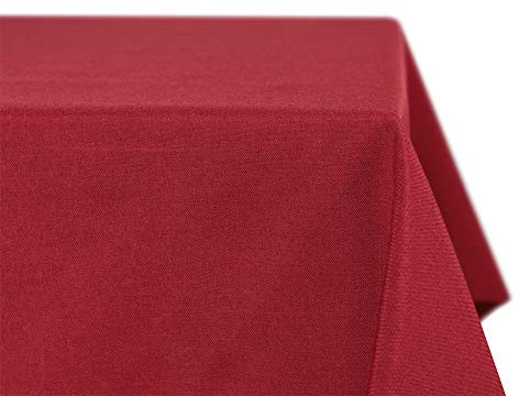 BEAUTEX fleckenabweisende und bügelfreie Tischdecke - Tischtuch mit Lotuseffekt - Tischwäsche in Leinenoptik, Eckig 90x90 cm, Bordeaux