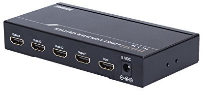 Duronic HDMI Splitter box HS14-4 Way - 1 input 4 output - Full HD 1080p 3D enabled - Displays 1 HD source to 4 TV's