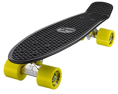 Ridge Skateboards 22 Mini Cruiser Skateboard, Nero/Giallo