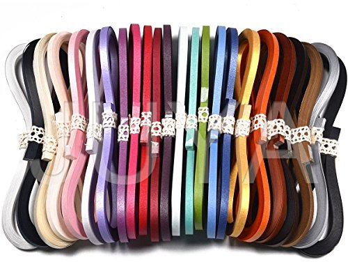 JUYA Metallisch Papier Quilling Set 2/3/5/7/10 mm Breite verfügbar (24 Farben, Breite 5mm)