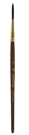 Princeton konstnärsborste, Neptunus Series 4750, syntetisk ekorre akvarellpensel, manusfoder, storlek 4