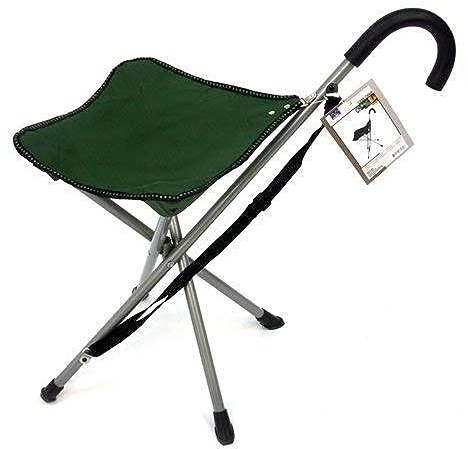 Mac Sports Folding Cane Chair - Walking Stick with Stool