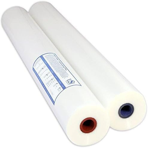 USI Premium Thermal Low-Temp EVA Roll Laminating Film, 1 Inch Core, 1.3 Mil, Wide Format, 40 Inches x 500 Feet, Clear, Gloss Finish, 2-Pack