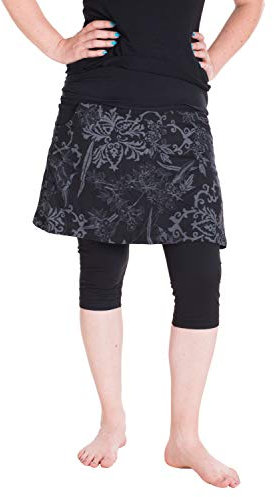 Vishes - Alternative Bekleidung - Damen Mini Rock mit kurzer Hose drunter Schwarz 36