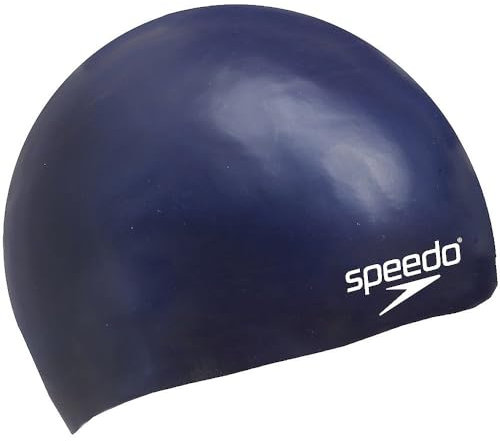 Speedo Unisex Kinder Einfarbige geformte Silikon-Badekappe | Trockene Haare | Kinder Trainingshilfen, Marineblau, Einheitsgröße