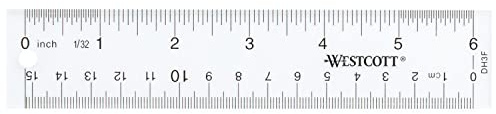 Westcott 10561 Acrylic Clear Ruler, 6 in