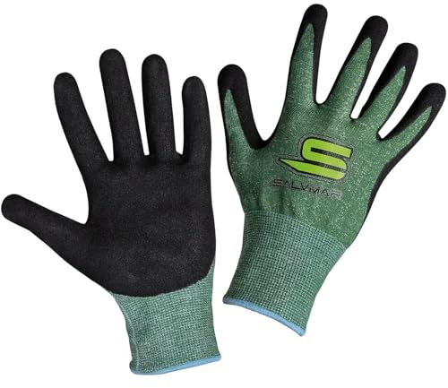 SALVIMAR DYMAX 0.8mm Spearfishing Gloves | Durable Chemical-Resistant Diving Gloves with Dy-Max Thread Fabric, Nitrile Grip Palm & Tight Cuff for Underwater Use, Black/Green, Medium