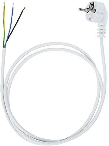 Anschlussleitung Zuleitung Stecker Netzkabel Stromkabel 3-polig 3 x 0,75mm2 (5.0 Meter, Weiss)