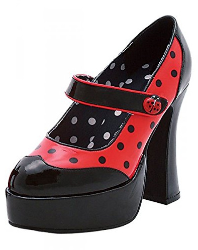 SHOES LADYBUG/LADYBIRD FANCY DRESS COSTUME LADY - SIZE UK 6 & 6.5 & 7