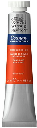 Winsor & Newton Cotman 21 ml Water Colour Tube - Cadmium Red Hue, 0308095 | Introductory Watercolor made with Fine Art Pigments, Perfect for Beginners, Lightfast & Permanent, Good Tinting Strength