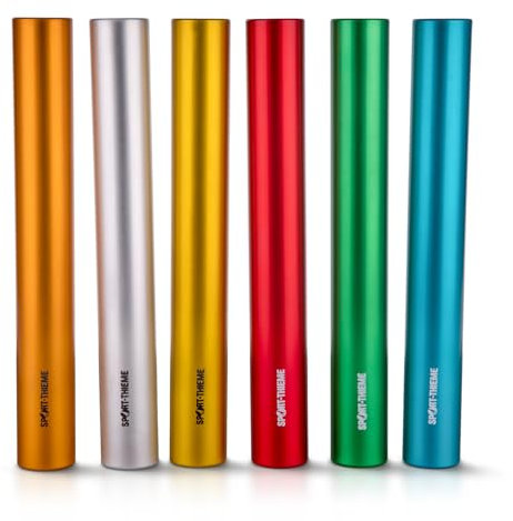 Sport-Thieme Staffelstab | Senioren Ausführung World Athletics Zertifiziert | Aufschrift aufgedruckt | Zufällige Farbauswahl | Leicht, robust, ideale Handhabung | 1 Stück