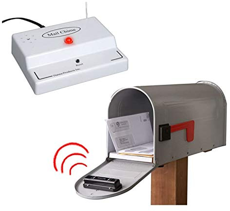 Mail Chime Mailbox Alarm for Delivered Mail Notification System, Smart Mailbox Sensor Alert Wireless Transmitter & Receiver, Up to 350 Feet, Easy to Install, Battery-Operated, 1 Set