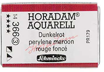 Schmincke – HORADAM® AQUARELL - feinste Künstler-Aquarellfarben, 366 Dunkelrot, 14 366 043, 1/1 Näpfchen