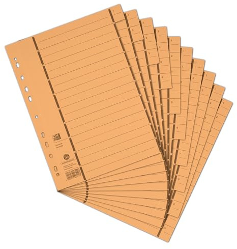 Elba 06456GB Reference Dividers with Perforation Numbered 1-10 Lined Application Folder Set of 100 Yellow