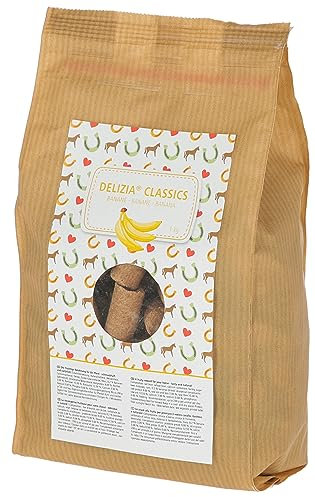 Kerbl Delizia Belohnungswürfel Classic (für Pferde, 1 kg Beutel, Geschmacksrichtung Banane, mit natürlichem Gehalt an Mineralstoffen, Pferdesnack) 325005