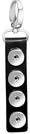 ANDANTE Leder Chunk SCHLÜSSELANHÄNGER oder TASCHENANHÄNGER (schwarz) für Chunks Click-Buttons Druckknöpfe