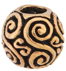 Barba Perla Redonda Vikingo/Drea dlock Perla de bronce con espirales