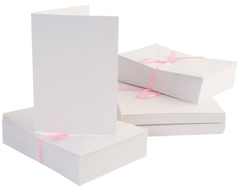 Anita's Plain Blank Cards & Envelopes A6 White Pack of 100 for Home Wedding Birthday Christmas Thank You Art & Craft Scrapbooking Supplies Baby Shower Card Making