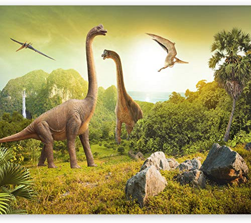 murando - Vlies Fototapete Kinderzimmer 300x210cm - Foto Tapete Schlafzimmer Wohnzimmer Moderne Vliestapete XXL Wandtapete Motivtapeten 3d Effekt Wand Dekoration - Kindertapete Kinder Dinosaur Tiere