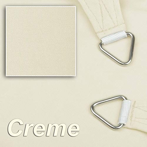 hanSe Sonnensegel rechteckig, Segeltuch Rechteck, 2x3 m in Creme, aus 100% Polyester, wasserdicht mit UV Schutz und Sonnenschutz für Garten, Balkon und Terrasse