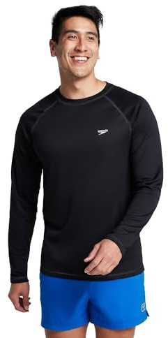 Speedo Men's UV Swim Shirt Long Sleeve Loose Fit Easy Tee