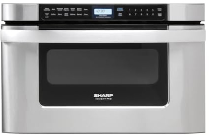 SHARP KB6524PSY Microwave Drawer Oven, 24-inch, 1.2 Cubic Feet, 950 Watt, Angled Touch Control Panel, Stainless Steel