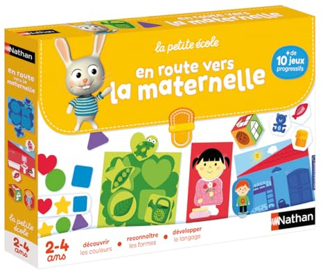 Nathan - La Petite Ecole, en Route vers la Maternelle - Découvrir Les Couleurs et Les Formes, Jeu des 4 Amis - Educatif - Coffret de Plus de 10 Jeux Progressifs - pour Enfants de 2 à 4 Ans
