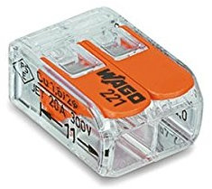 Mini borne de connexion à levier 2 x 0 2-4 mm² - 1 pièce