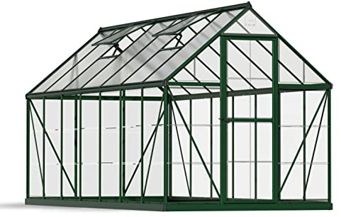 Palram - Canopia Aluminium Gewächshaus Hybrid 614 | Grün | 426x185x208 cm