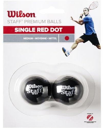 Wilson Staff Squash 2 Ball Squashbälle, Rot, 2 Stück