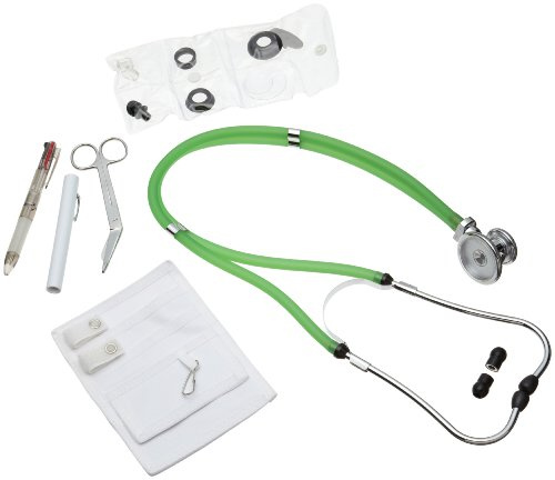 ADC Nurse Medical Accessory Combo Kit, Includes Pocket Pal II Kit with Lister Bandage Scissors, 3-Color Pen, Adlite Plus Penlight, Adscope 641 Sprague Stethoscope, Frosted Kiwi