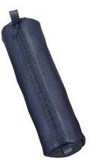 Alassio 43139 – Pennfodral i äkta läder, blått pennfodral, slunga ca 21 x 6 cm, runt pennfodral, fodral för skrivverktyg, lapp med dragkedja