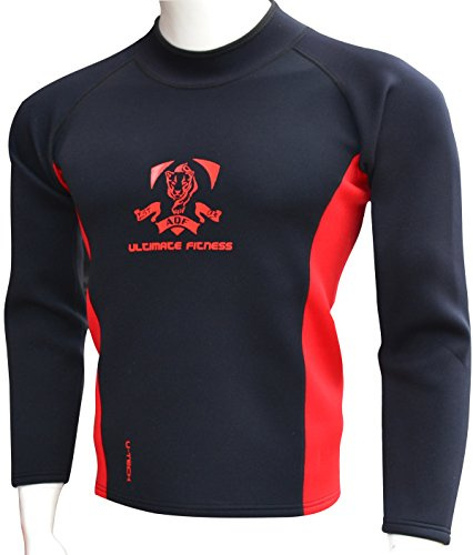 AQF Neoprene Sweat Shirt Rash Guard Sauna Suit Weight Loss Slimming Top Men, Heat Resistance Training, Increase Metabolism, System Detox (M)