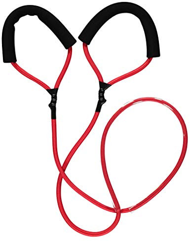 Deuser TUBE (Rot - Stark) | Fitness Expander mit Trittschutz | 190 cm | Hochwertiges und strapazierfähiges Material | Widerstandsbänder Krafttraining | leicht und kompakt | Fitnessband