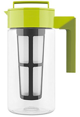 Takeya Flash Chill Iced Tea Maker - Airtight & Durable Iced Tea Maker Jug with Silicone Carry Handle - Leak-Proof & Lightweight Tea Infuser with Patented Flash Chill Technology - 1 Quart, Avocado