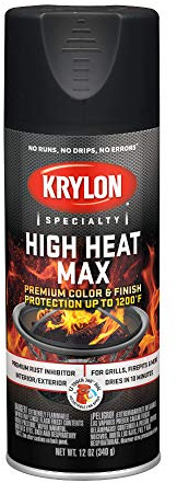 Krylon K01607000 High Heat Max, Black, Gloss, 12 ounce