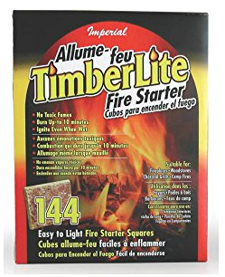 Imperial KK0313 Fire Starter Square, 2.18 g Carton, 10 min Burning, Light Brown to Brown to Gray Colored Board