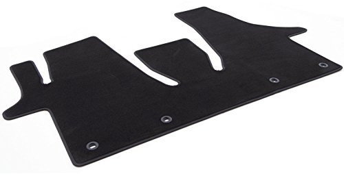 Fußmatte passend für VW T5 T6 T6.1 Velours Automatte Matte Premium Autoteppich Vorn komplett mit Mittelteil 1-teilig Schwarz Wetterfest Antirutsch - optional mit Ziernaht