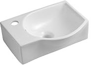 iBathUK Modern Small Gloss White Wall Hung Ceramic Wash Basin Sink Bowl