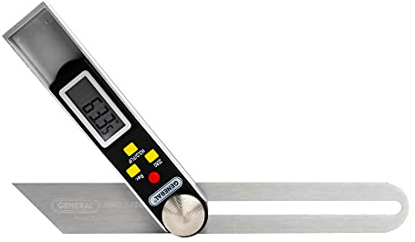 General Tools T-Bevel Gauge & Protractor - Digital Angle Finder with Full LCD Display & 8 Stainless Steel Blade
